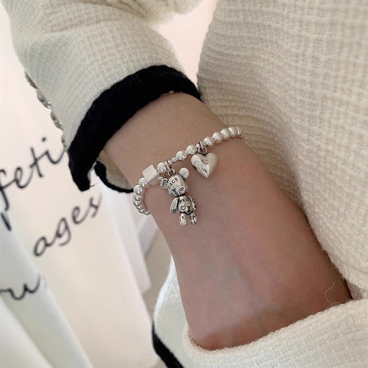 Fashion Silver-Color Personality Love Bear Bracelet moonooze