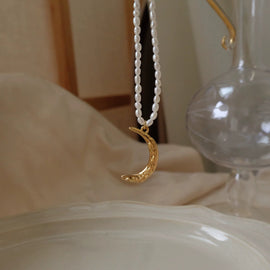 Moonooze Natural Freshwater Pearl Vintage Collarbone Necklace moonooze